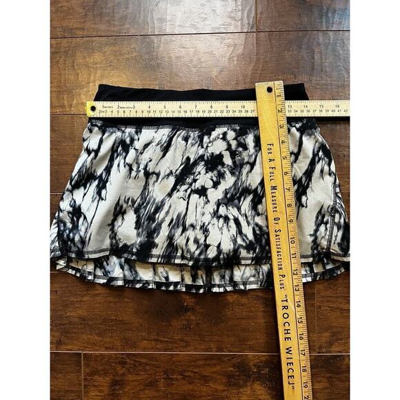 LULULEMON Rare Run Pace Setter Skirt Stretch Great Granite Black Mojave 4 - Picture 7 of 7